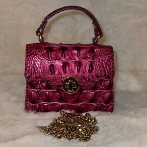 Brahmin Pomegranate mini Crocodile-Embossed Crossbody Bag